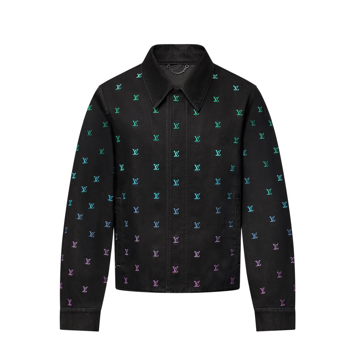 Blouson Louis Vuitton Sportswear Brodé Blason Gradient En Denim