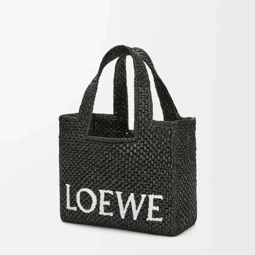 Sac Loewe Font Petit Raphia Noir (F) — vue 5