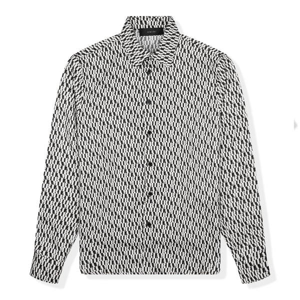 Chemise Amiri All Over Silk Blanc Noir Shirt