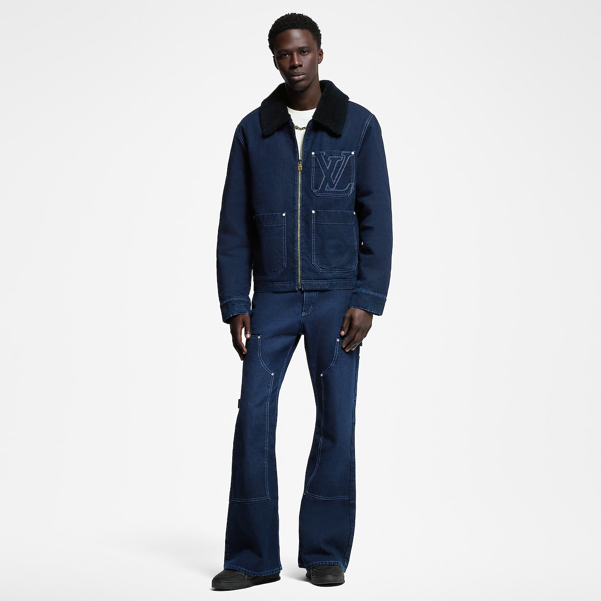 Veste Louis Vuitton Workwear D'hiver En Denim — vue 4