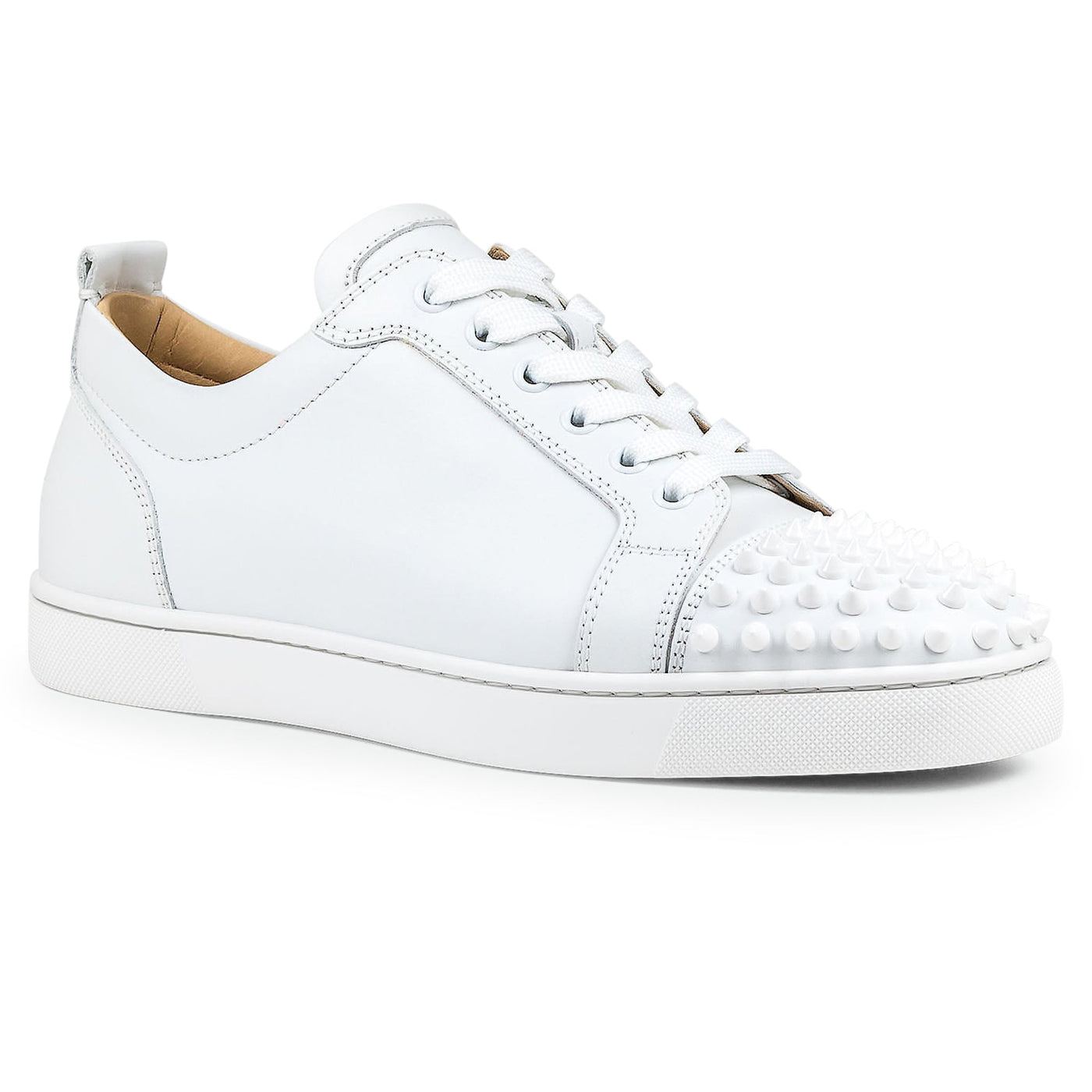 Baskets Christian Louboutin Louis Spikes Leather Blanc — vue 2