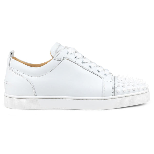 Baskets Christian Louboutin Louis Spikes Leather Blanc