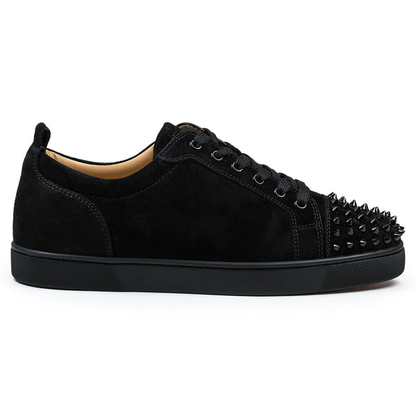 Baskets Christian Louboutin Louis Spikes Suede Noir