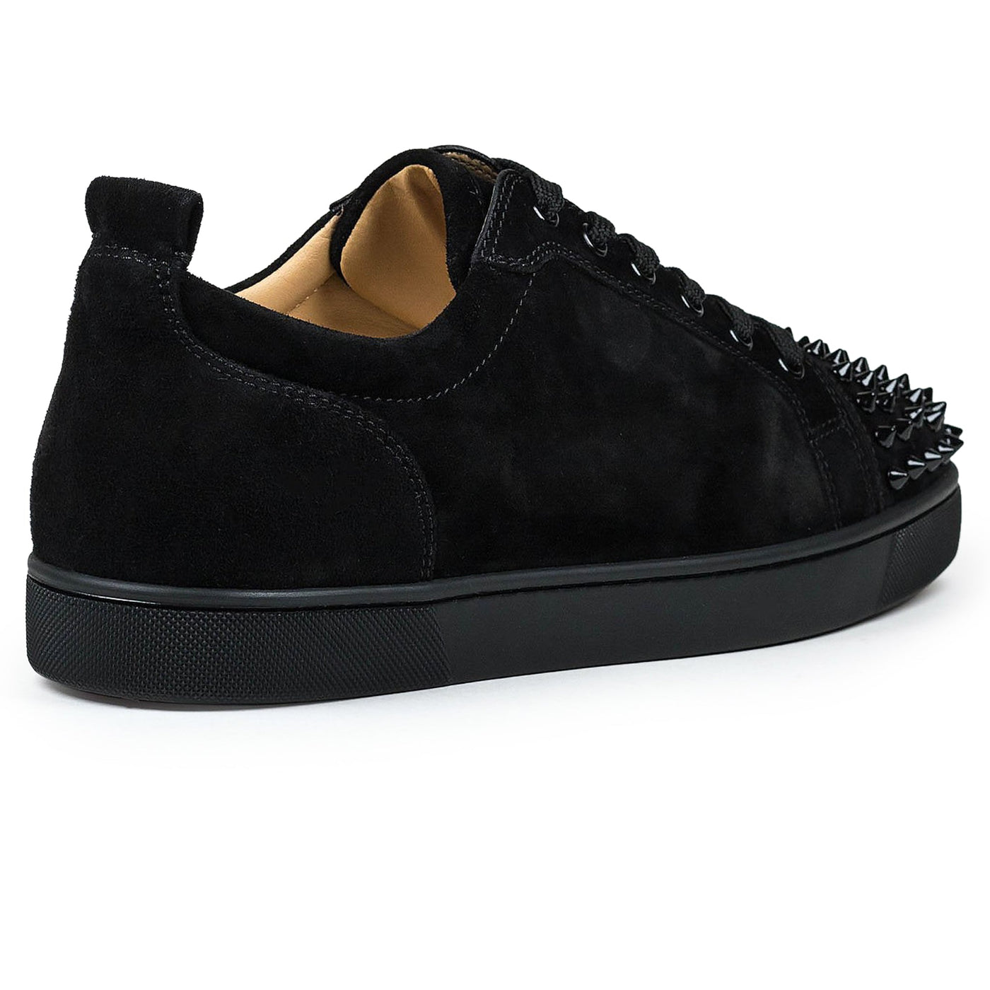 Baskets Christian Louboutin Louis Spikes Suede Noir — vue 2