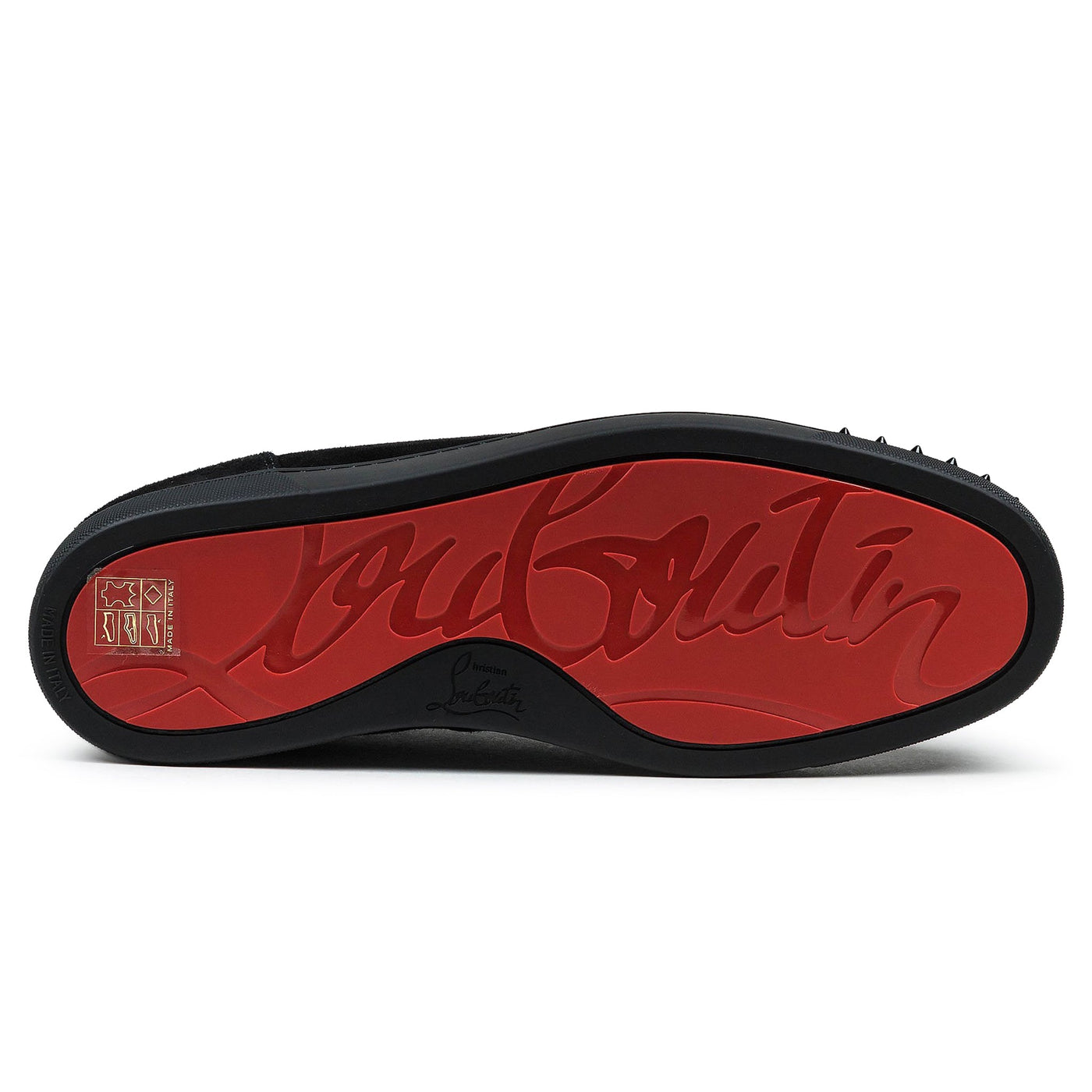Baskets Christian Louboutin Louis Spikes Suede Noir — vue 3