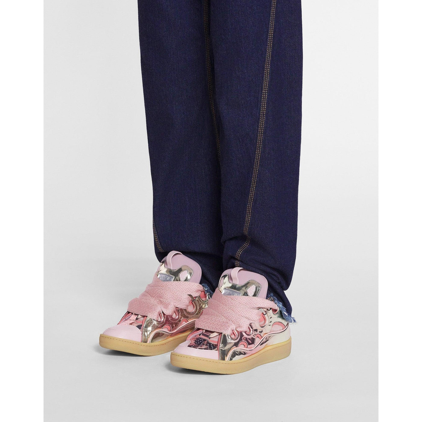 Baskets Lanvin Curb Rose Métallisé — vue 2