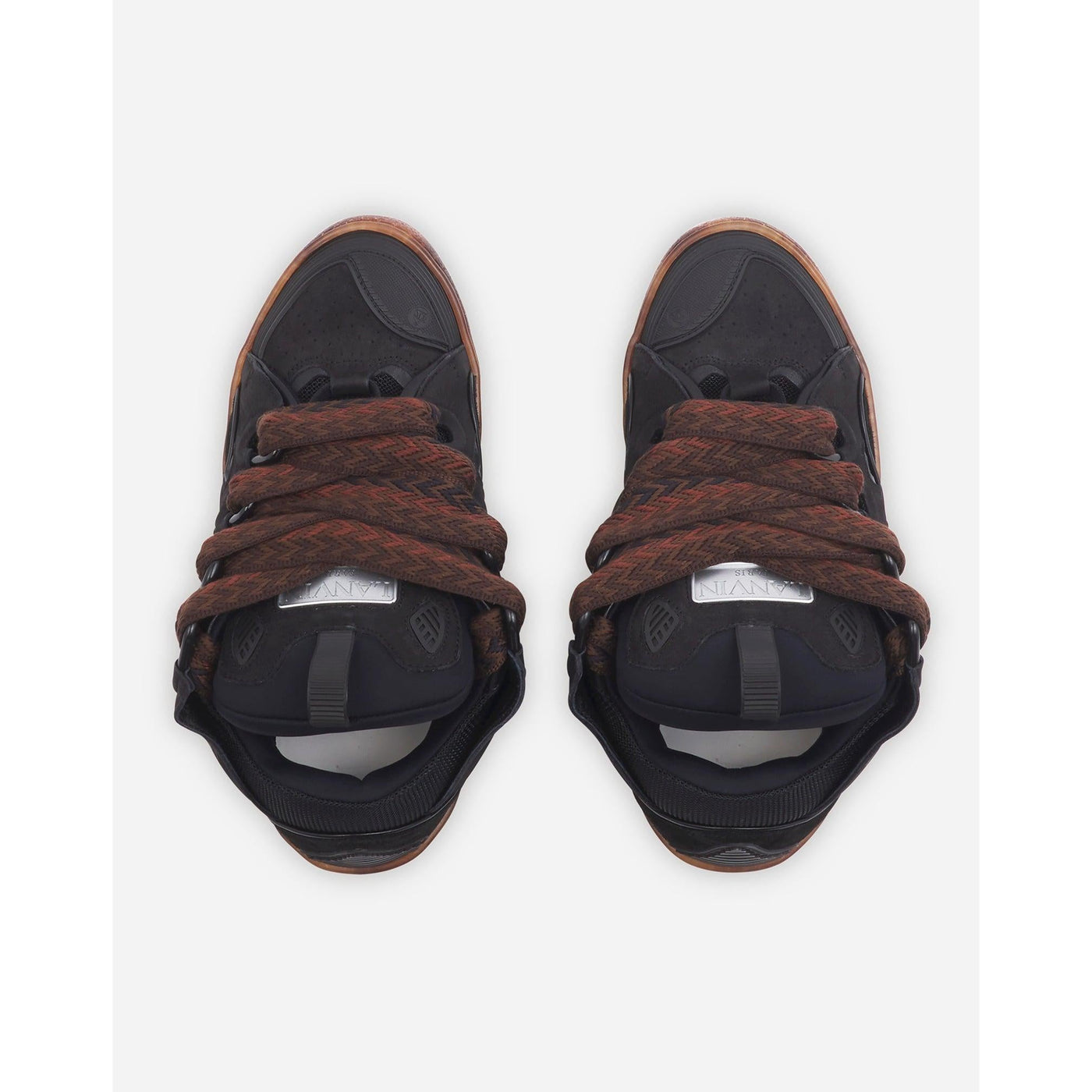 Baskets Lanvin Curb Noir et Marron — vue 3
