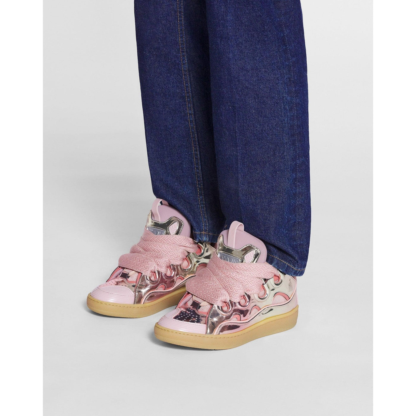 Baskets Lanvin Curb Rose Métallisé Poudré (F) — vue 6