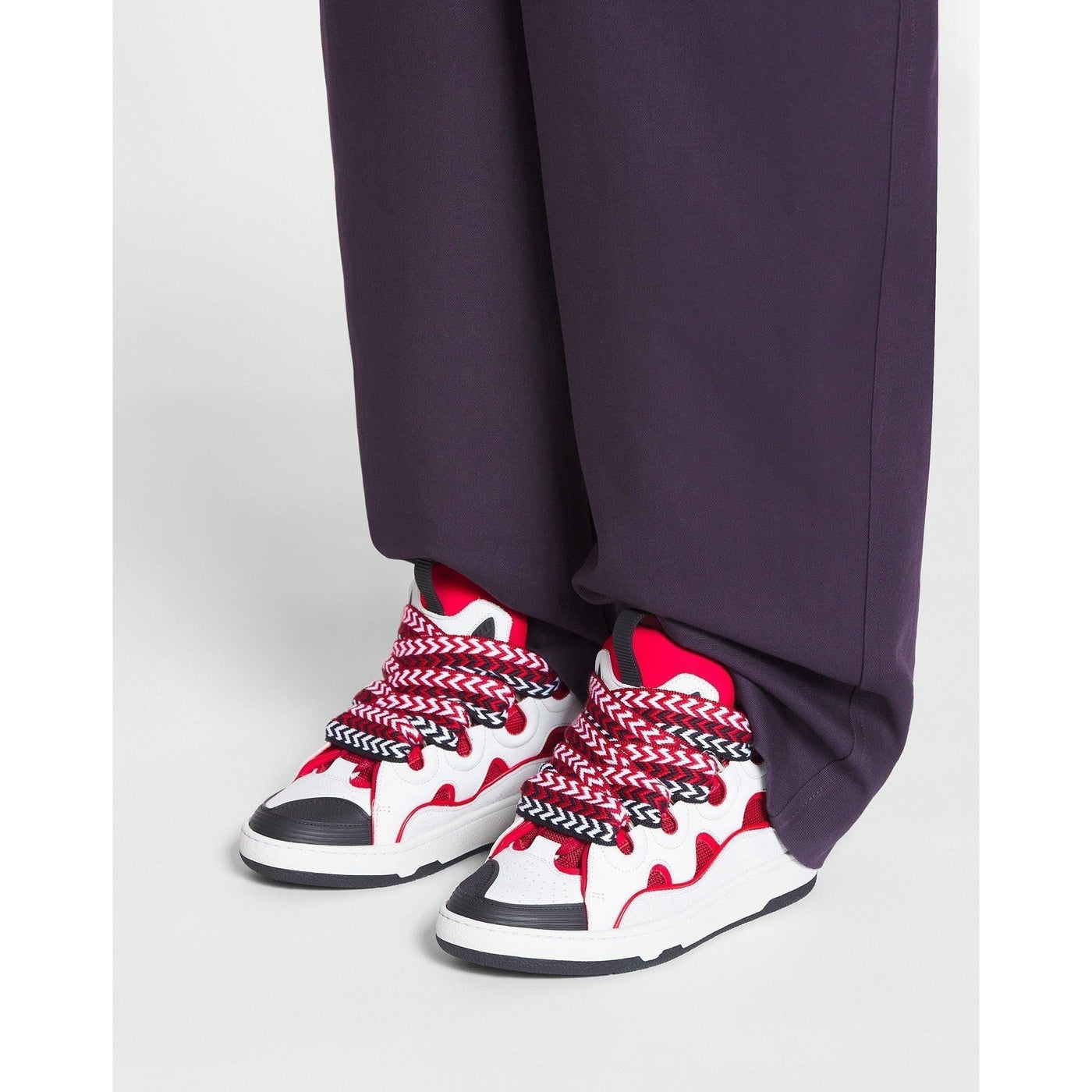 Baskets Lanvin Curb Blanc et Rouge (F) — vue 6
