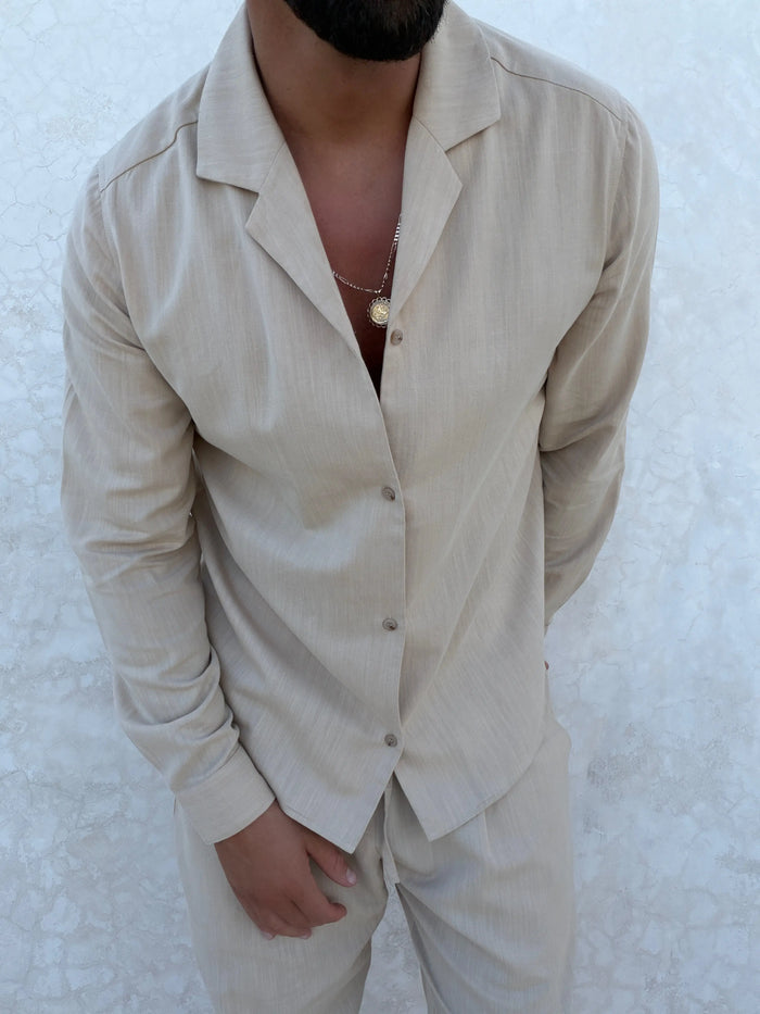 Chemise RIVÉ Lin Classique — Sable