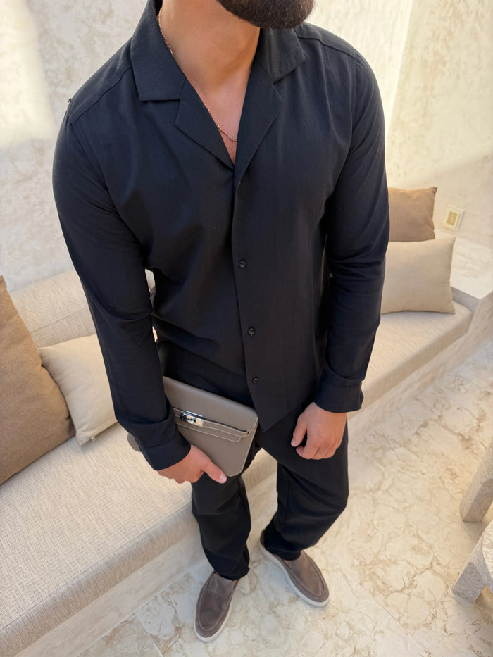 Chemise RIVÉ Lin Classique — Noir