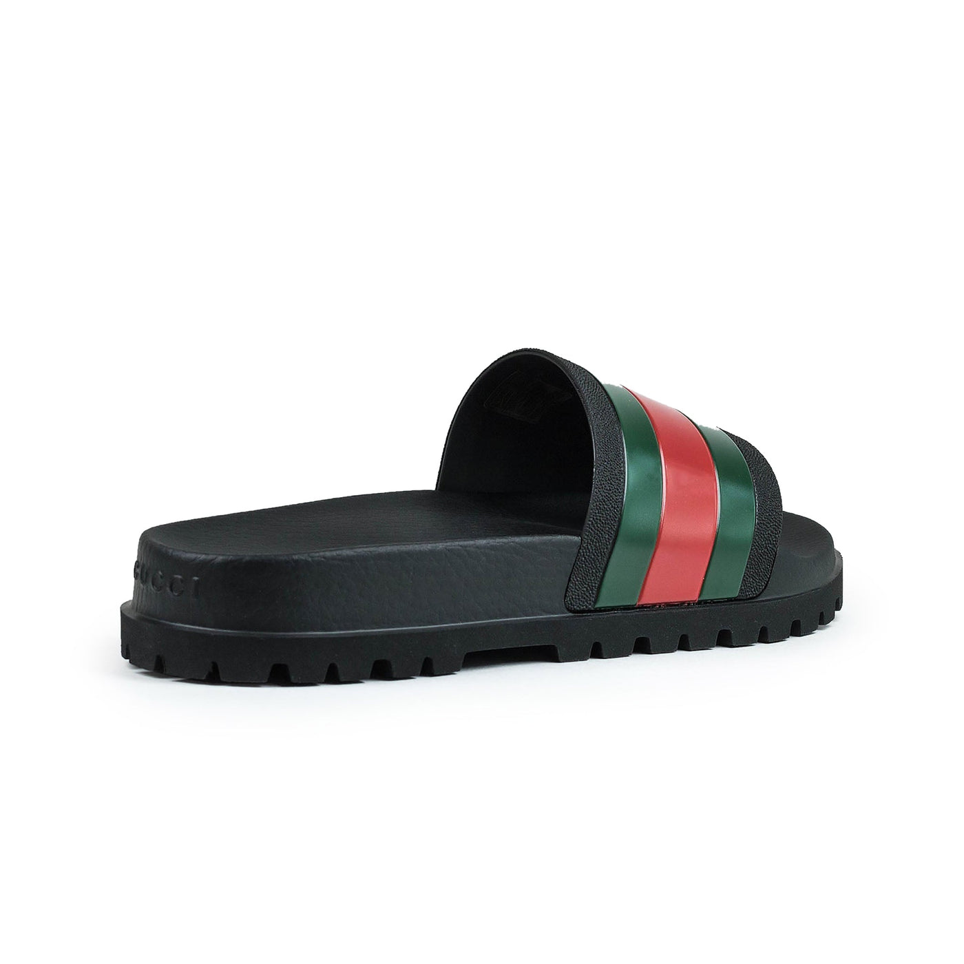 Claquettes Gucci Web Chunky Pool Noir/Rouge/Vert — vue 3