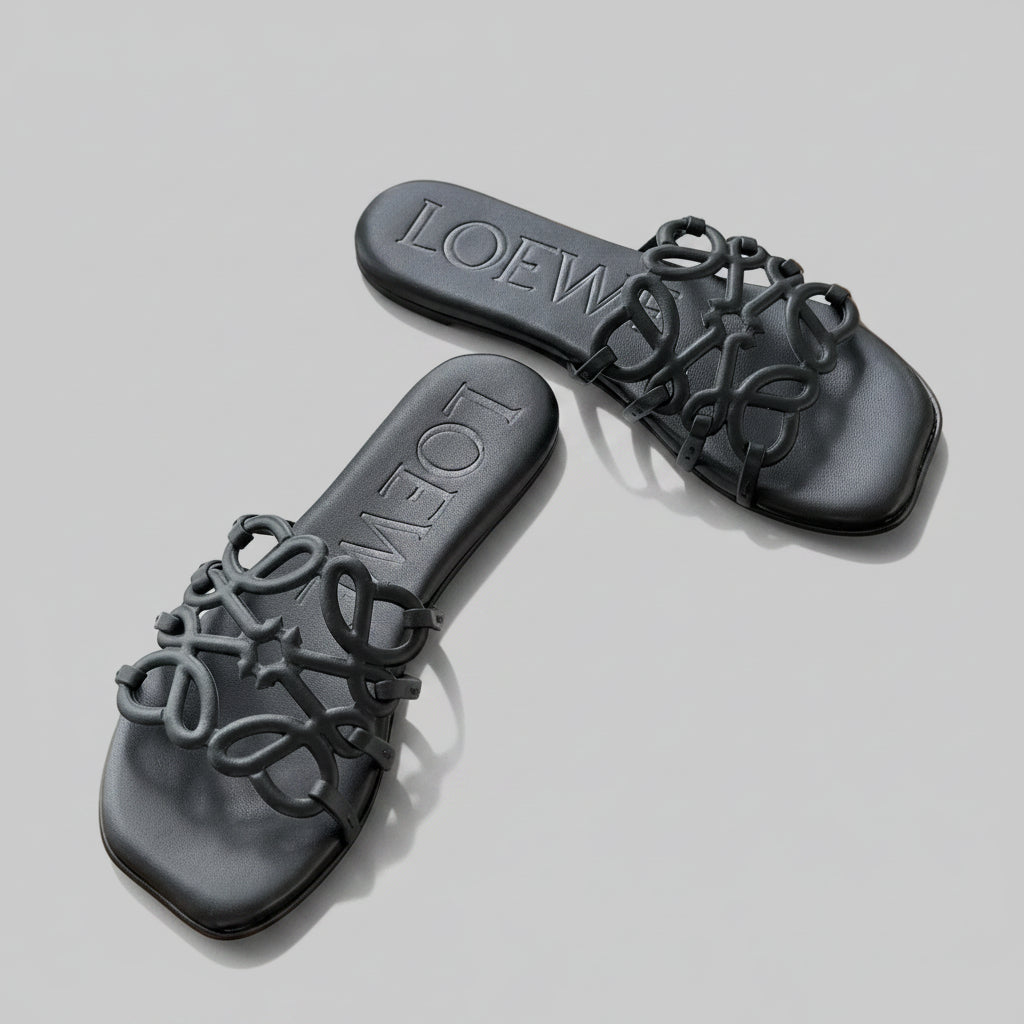 Sandales Loewe Petal Anagram Noir — vue 3