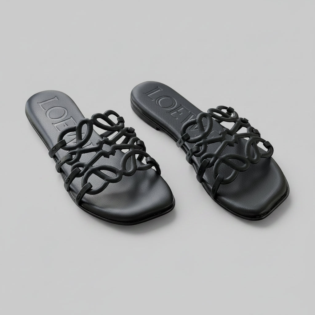 Sandales Loewe Petal Anagram Noir — vue 2