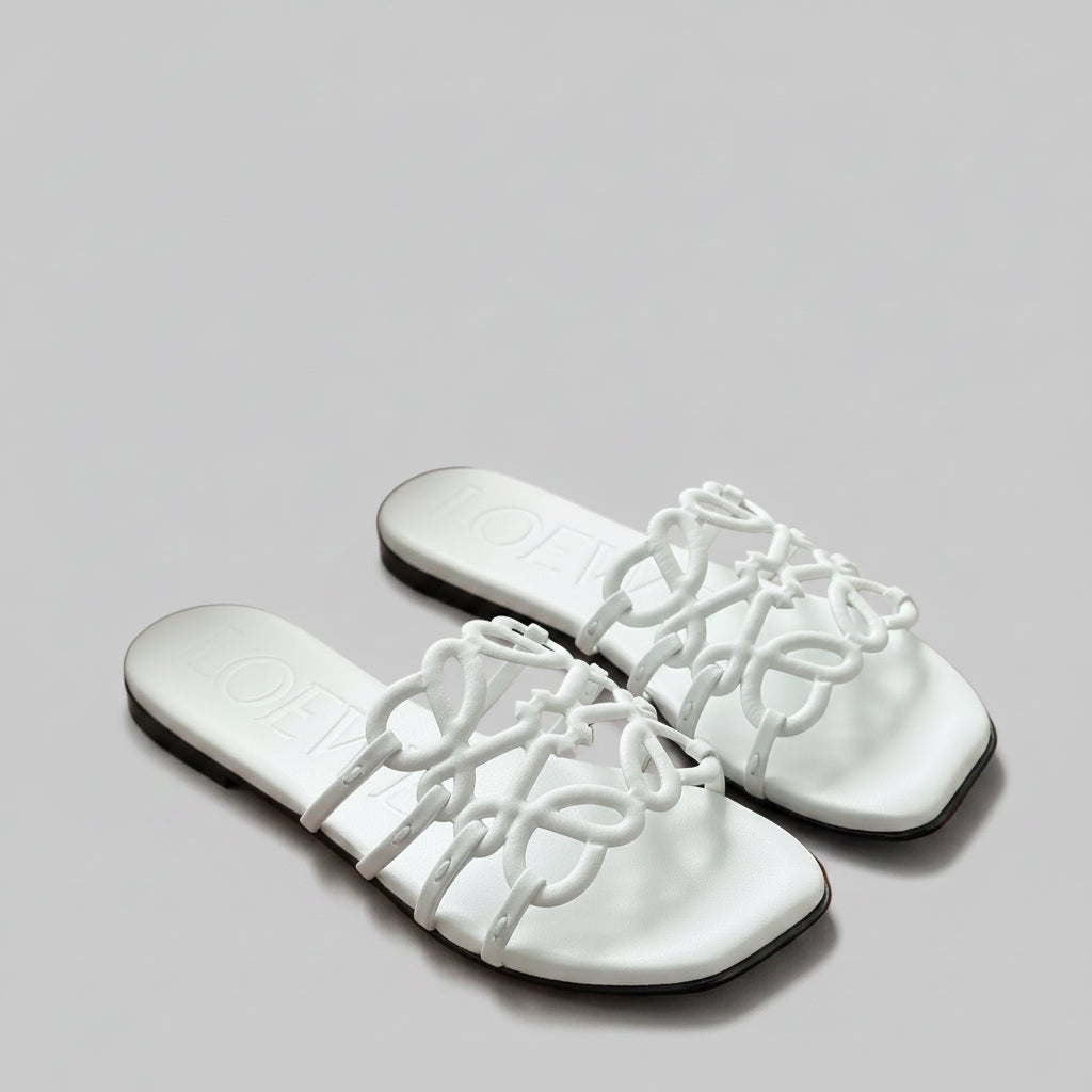 Sandales Loewe Petal Anagram Blanc — vue 2