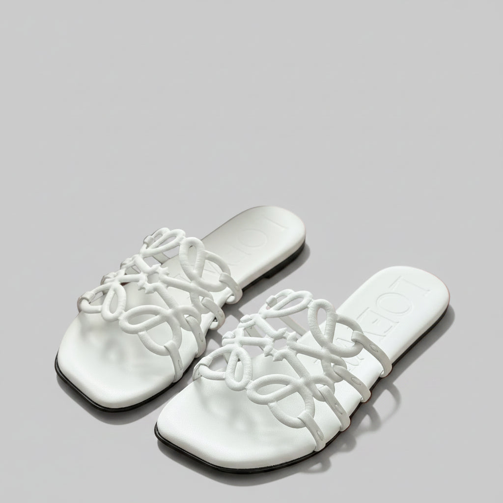 Sandales Loewe Petal Anagram Blanc — vue 3