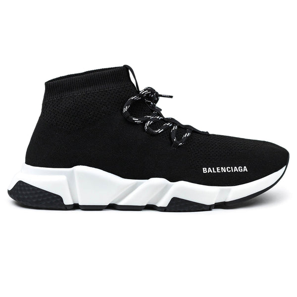 Baskets Balenciaga Speed Knit Lace Sock Noir Blanc