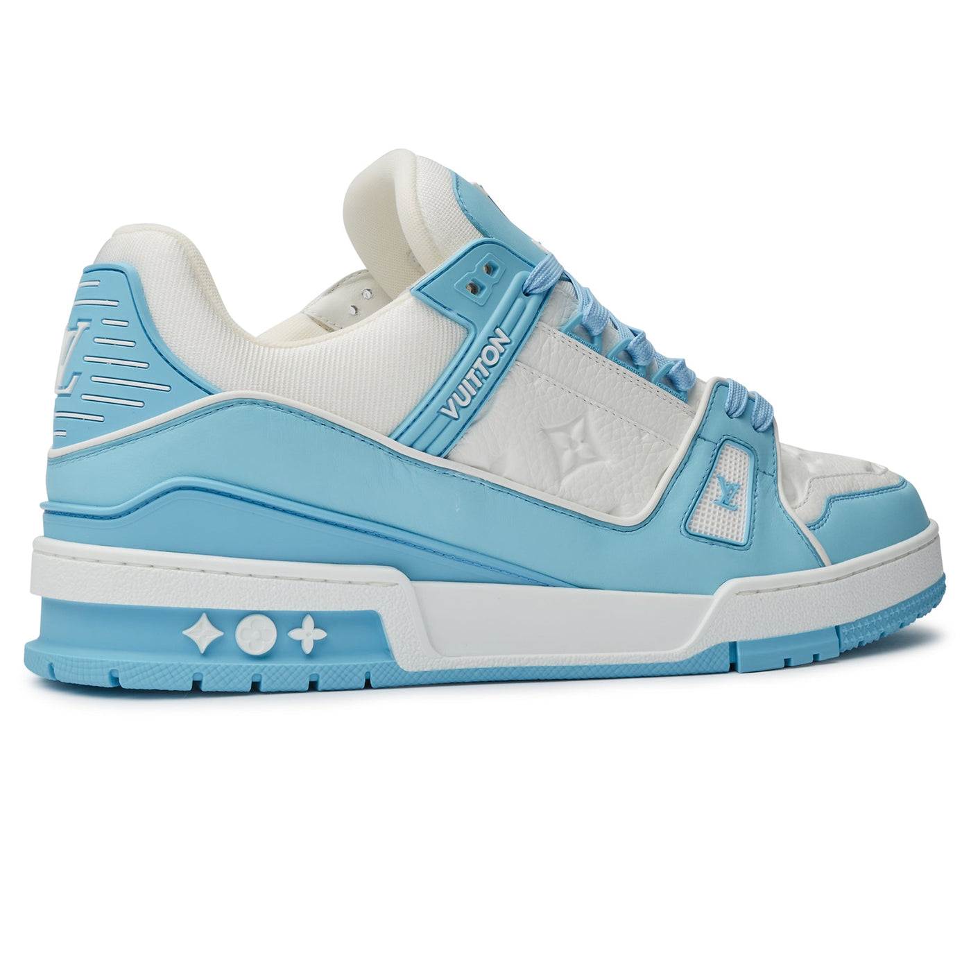 Baskets Louis Vuitton Monogram Blanc Sky Bleu — vue 3