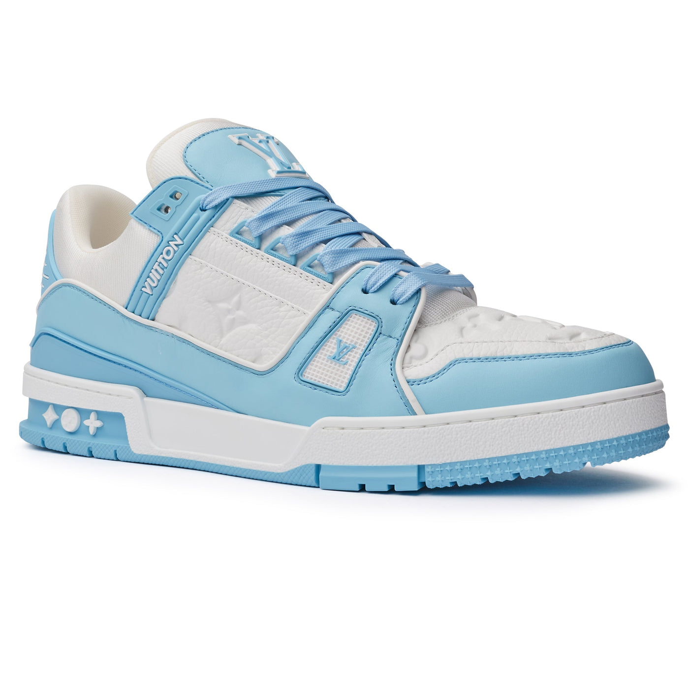 Baskets Louis Vuitton Monogram Blanc Sky Bleu — vue 2