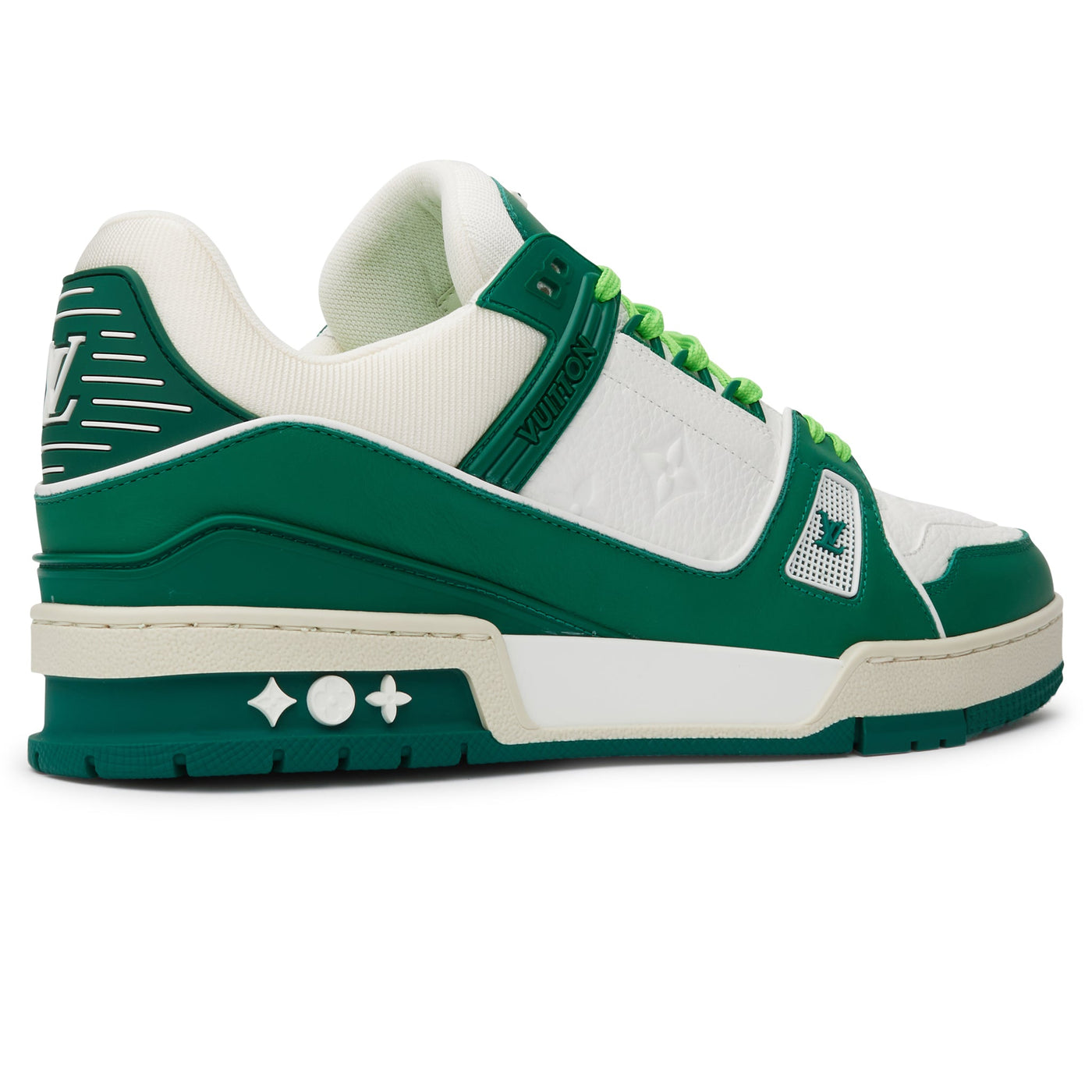 Baskets Louis Vuitton Trainer Blanc Vert — vue 3