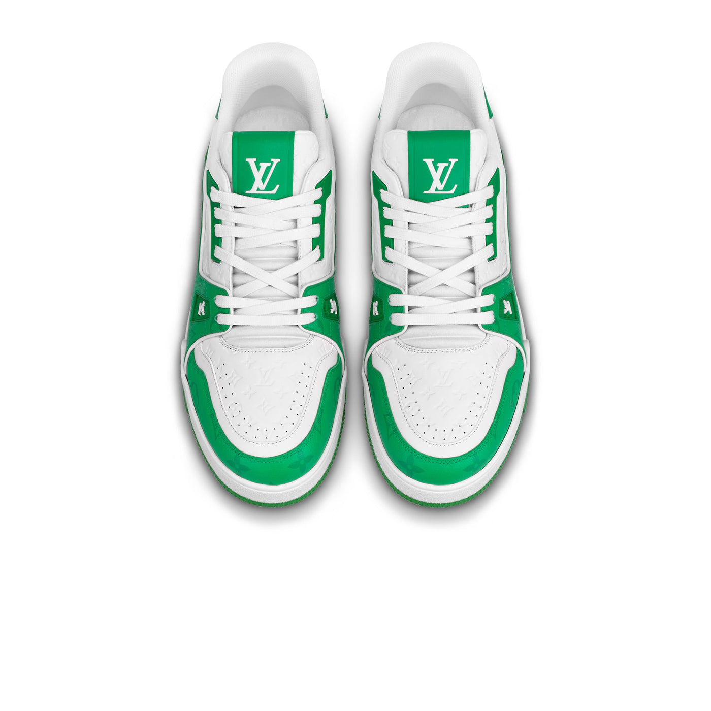 Baskets Louis Vuitton Trainer '54' Blanc Vert — vue 3
