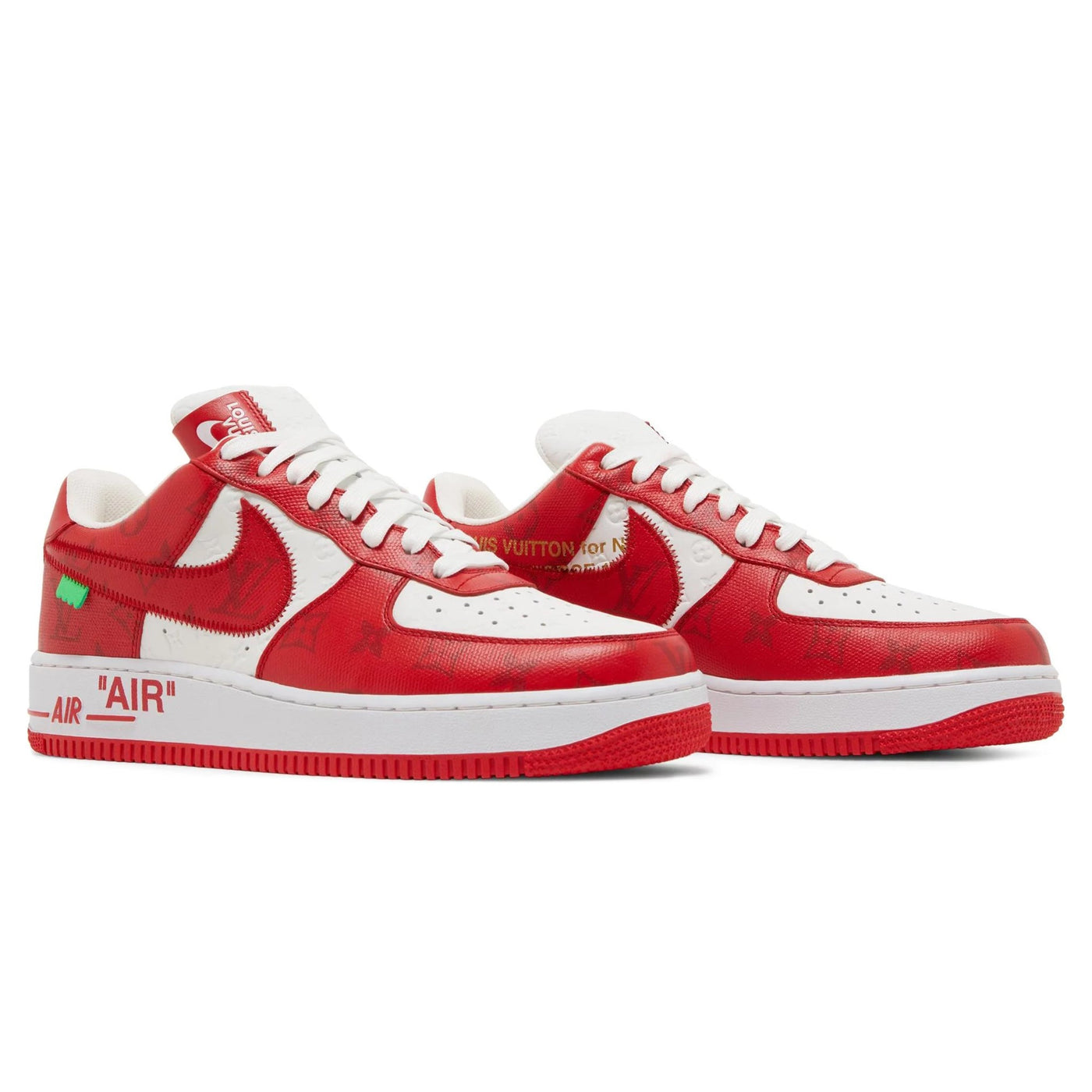 Baskets Louis Vuitton × Nike Louis Vuitton × Nike Air Force 1 Low Blanc Rouge — vue 3