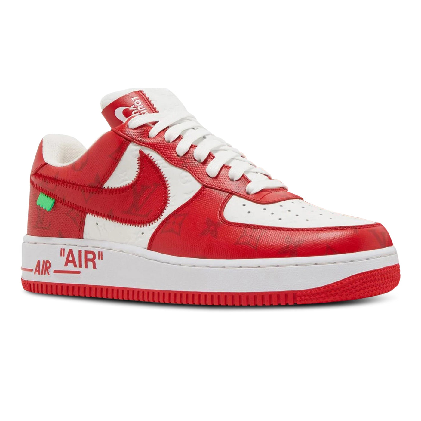 Baskets Louis Vuitton × Nike Louis Vuitton × Nike Air Force 1 Low Blanc Rouge — vue 2