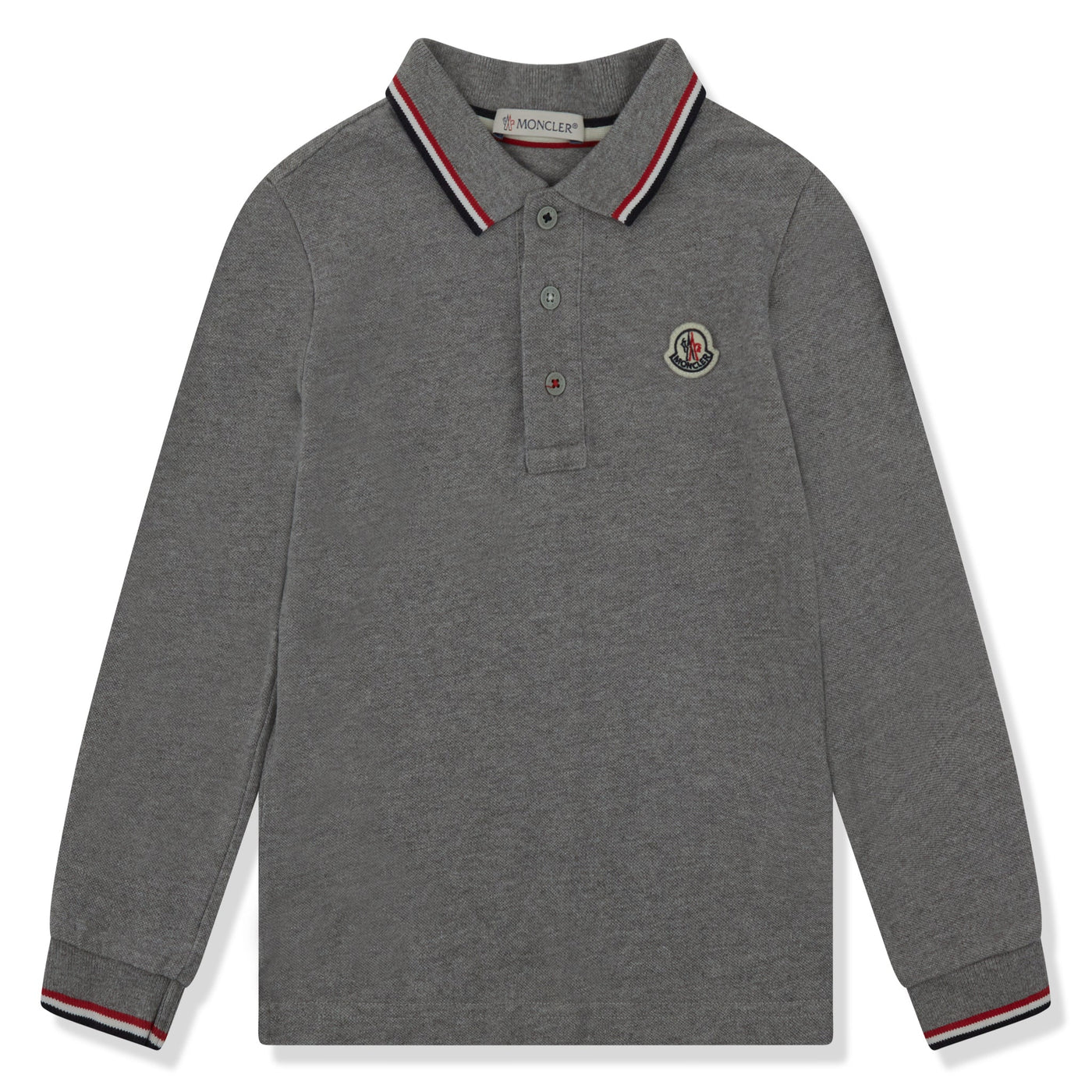 Polo Moncler Preloved - Pique Cotton L/S Gris Polo Shirt