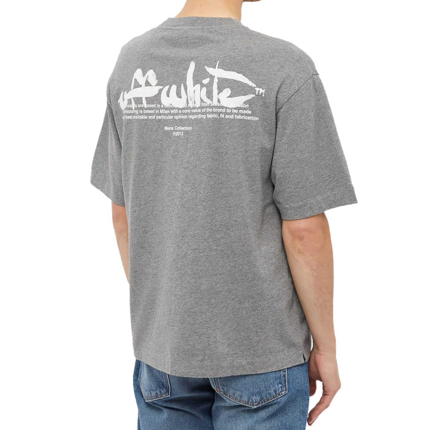 T-Shirt Off-White Paint Script Oversized Skate Gris T Shirt — vue 2