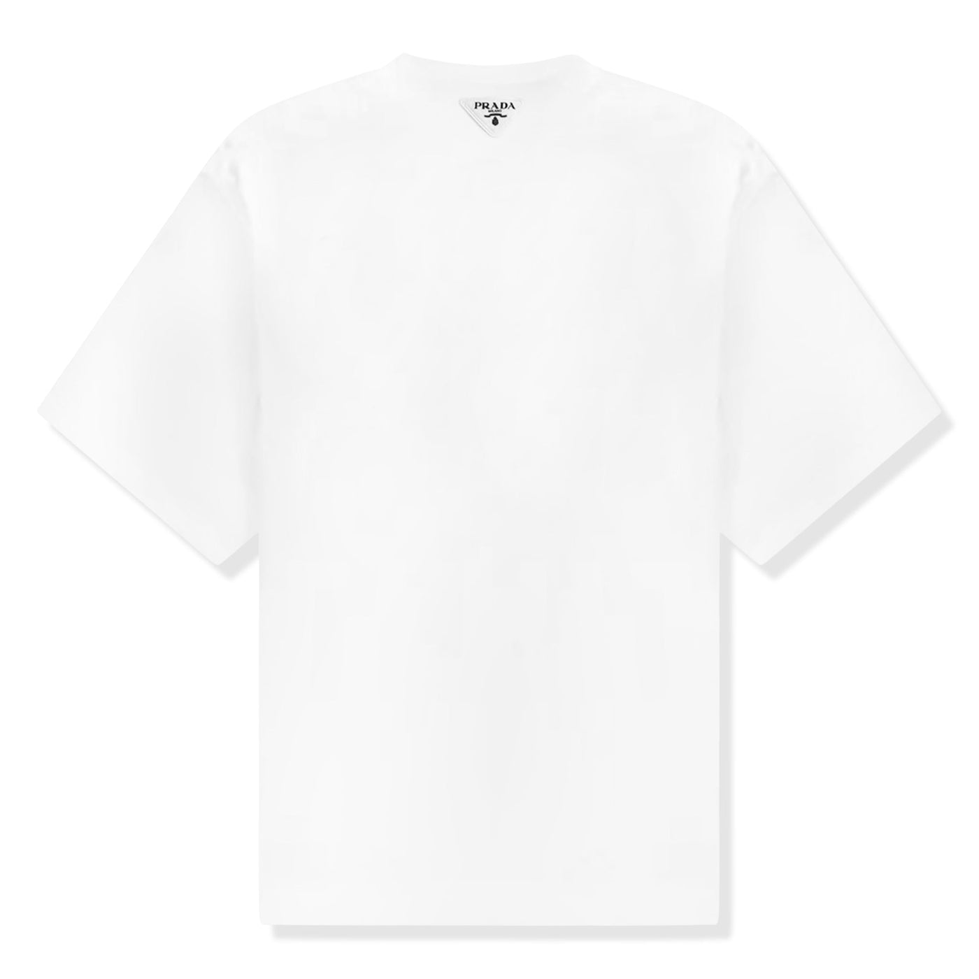 T-Shirt Prada Cotton Triangle Logo Print Blanc T Shirt — vue 2