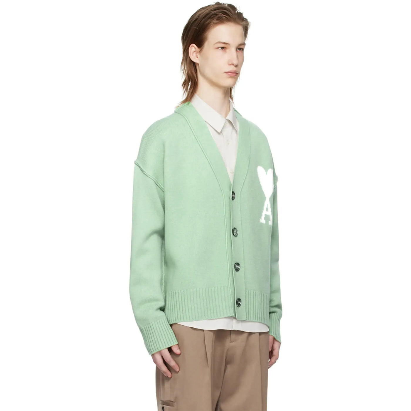 Cardigan Ami Paris AMI de Coeur Vert Cardigan — vue 4