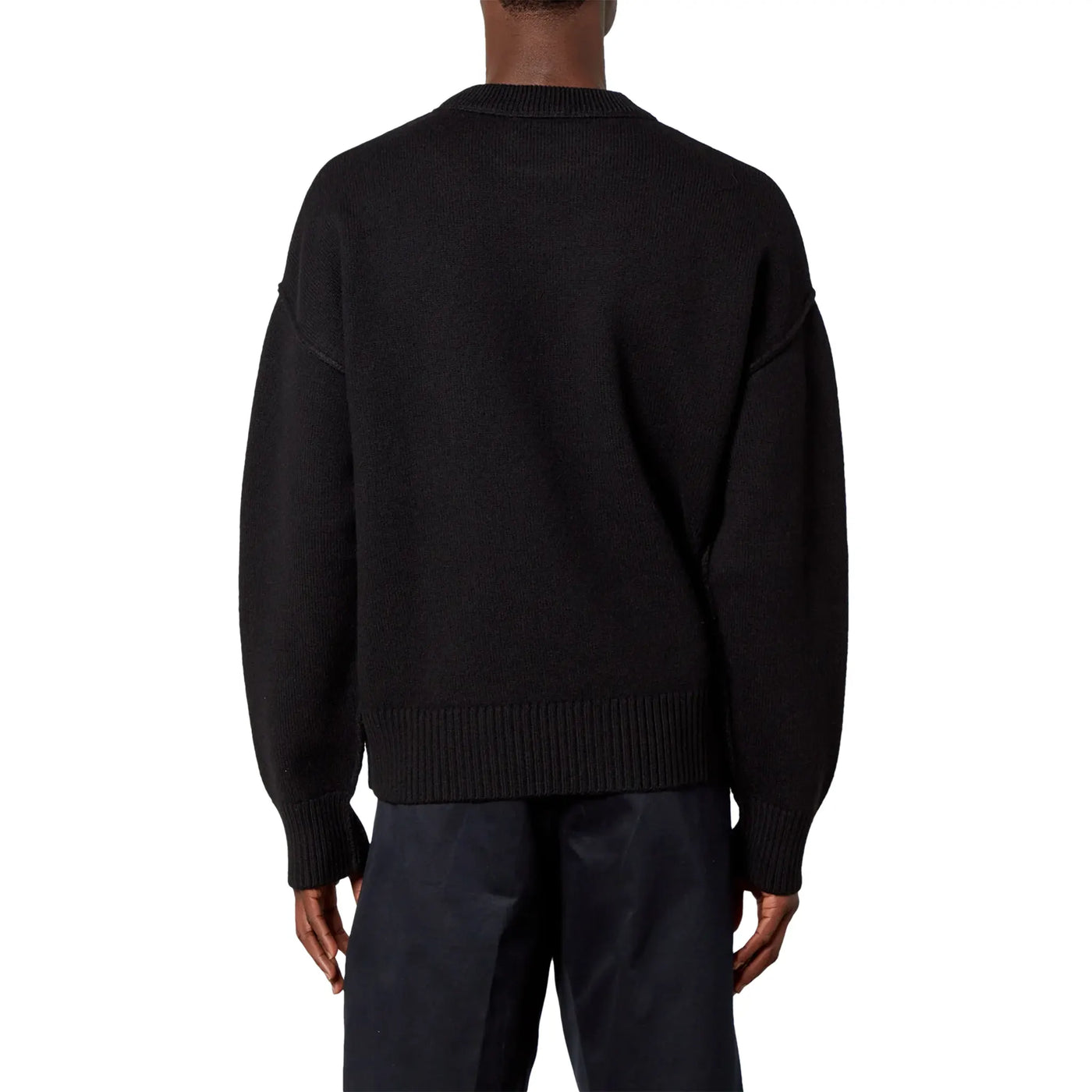 Sweat Ami Paris Rouge AMI de Coeur Logo Intarsia Off Noir — vue 2