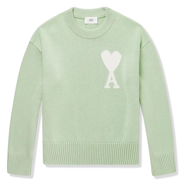 Sweat Ami Paris Rouge AMI de Coeur Logo Intarsia Off Vert
