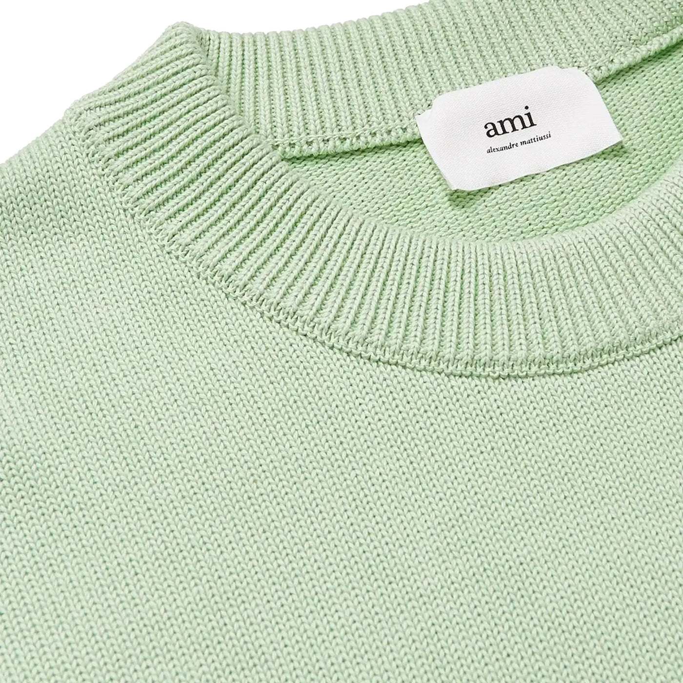 Sweat Ami Paris Rouge AMI de Coeur Logo Intarsia Off Vert — vue 4