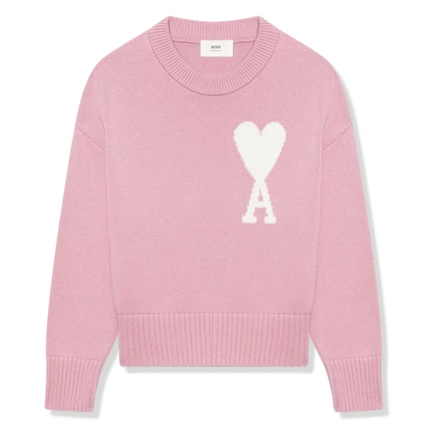 Sweat Ami Paris AMI de Coeur Logo Intarsia Rose Knit