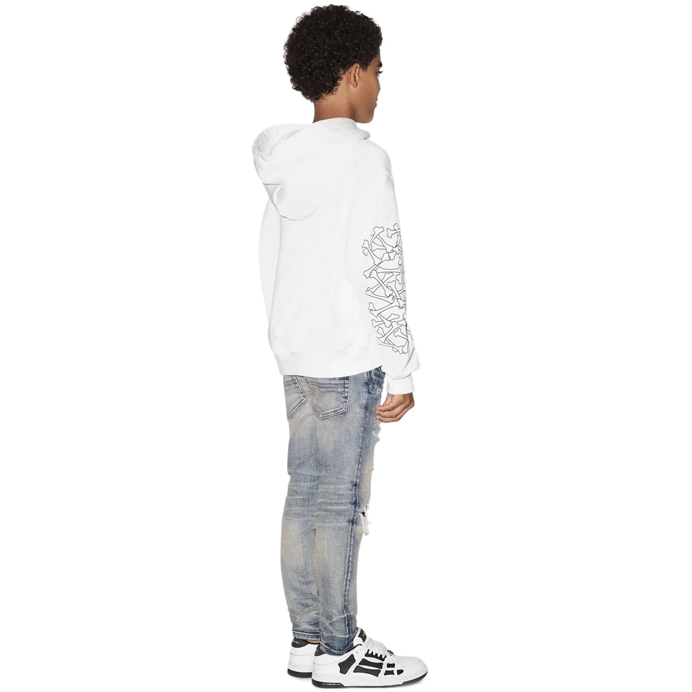 Hoodie Amiri Bones Blanc — vue 2