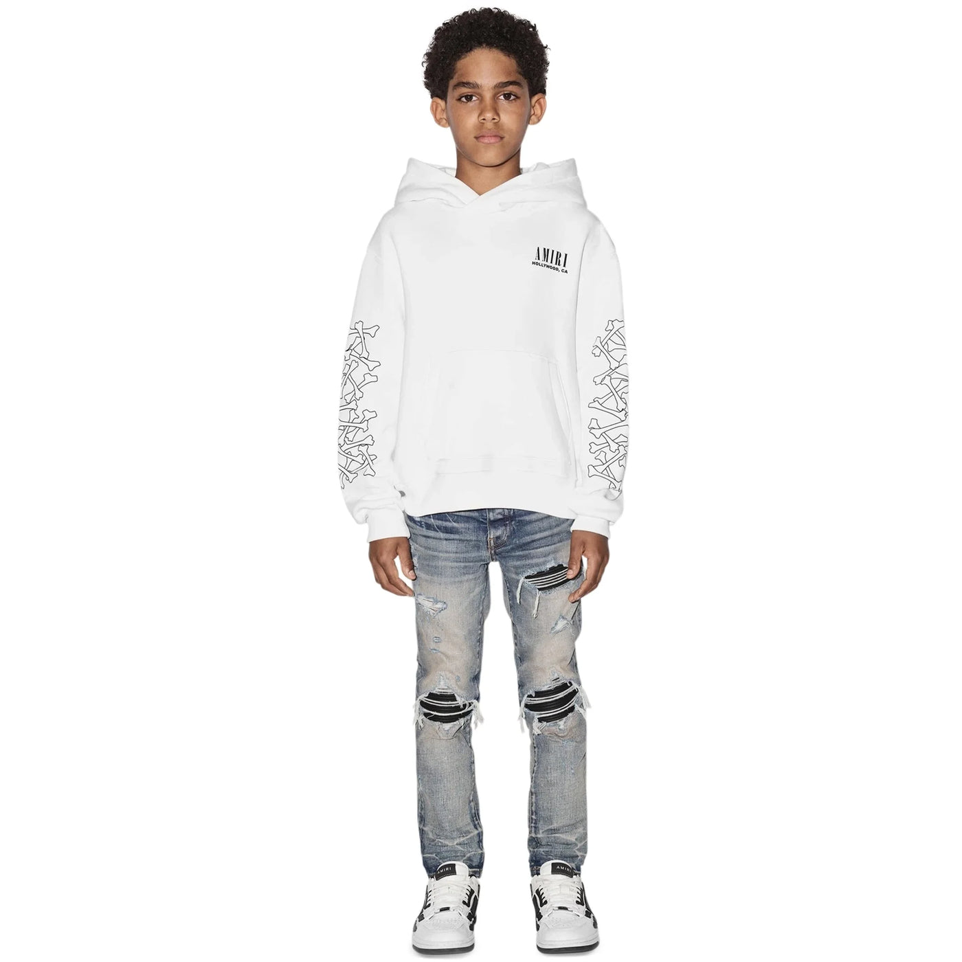 Hoodie Amiri Bones Blanc — vue 3