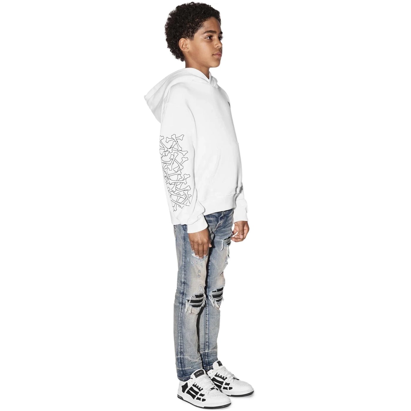 Hoodie Amiri Bones Blanc — vue 4