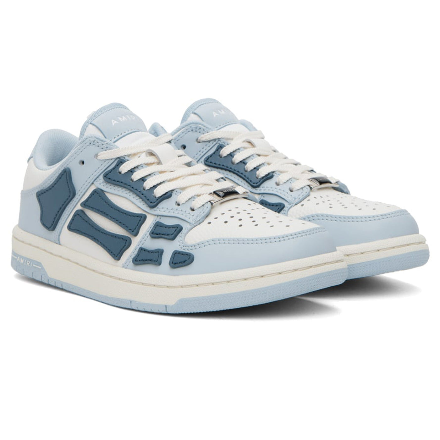 Baskets Amiri Skeleton Low Top Bleu Blanc — vue 3