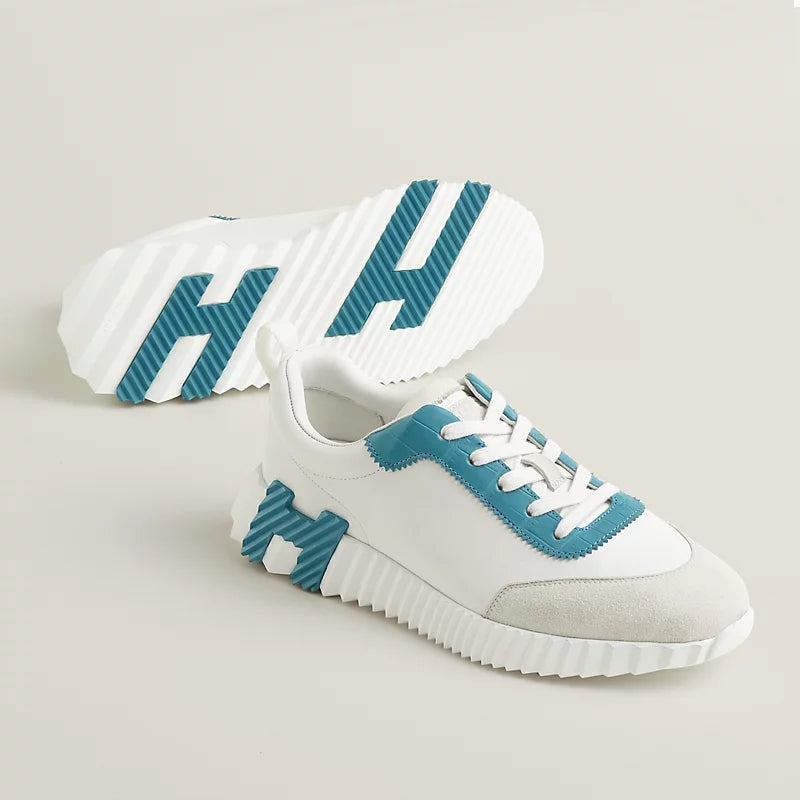 Baskets Hermès Blanc/Bleu Minéral — vue 2