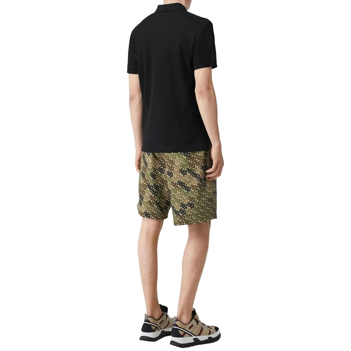 T-Shirt Burberry Eddie Logo Pique Cotton Noir — vue 2