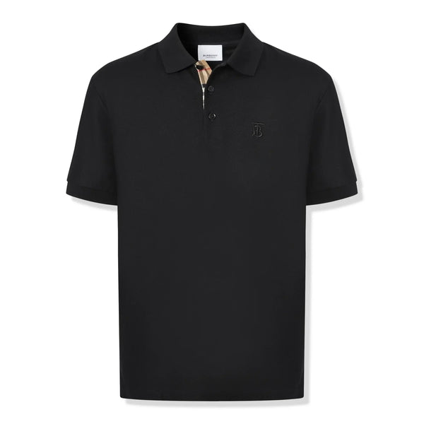 T-Shirt Burberry Eddie Logo Pique Cotton Noir
