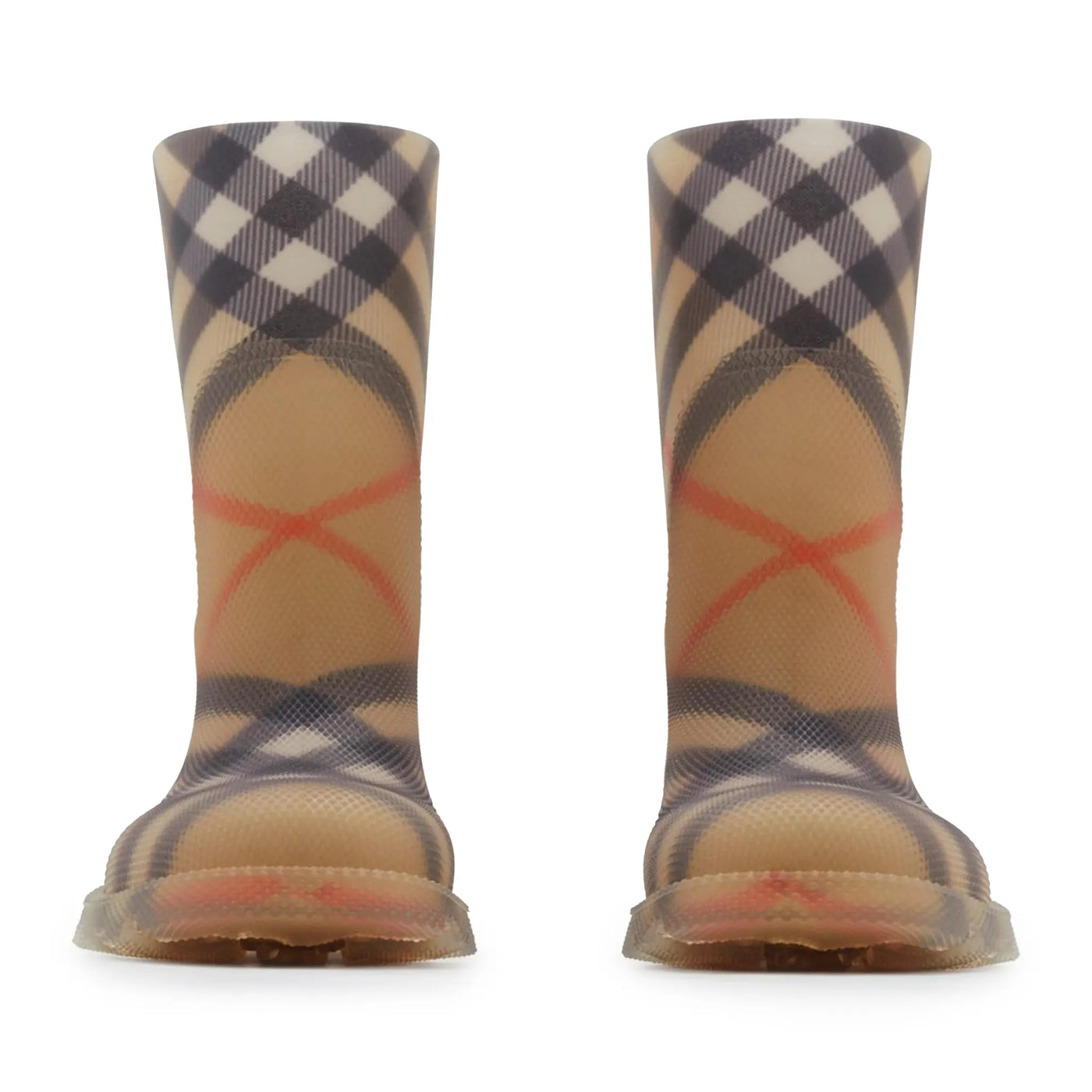 Bottes Burberry Check Rubber Marsh Beige — vue 2