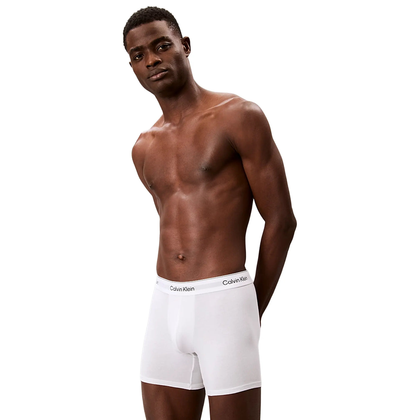 Short Calvin Klein Cotton Stretch Blanc Boxer Three Pack — vue 4
