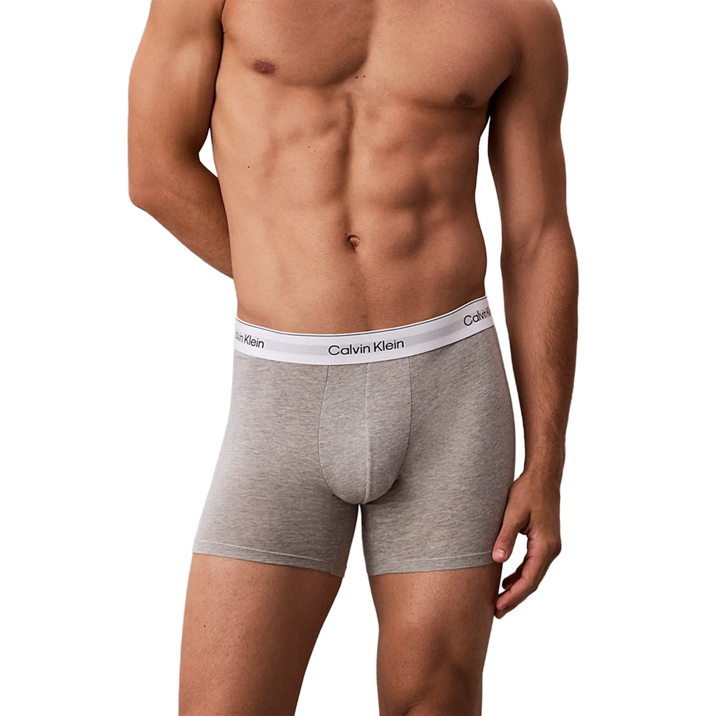 Short Calvin Klein Blanc Noir Gris Boxer Briefs Three Pack — vue 5