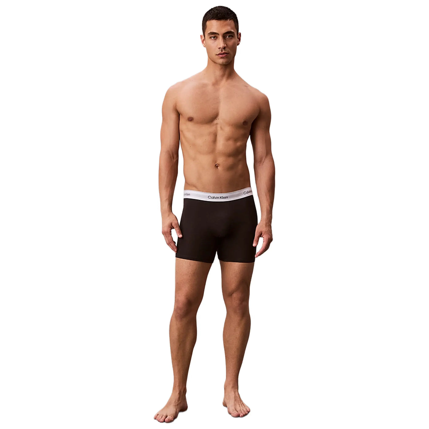 Short Calvin Klein Blanc Noir Gris Boxer Briefs Three Pack — vue 3