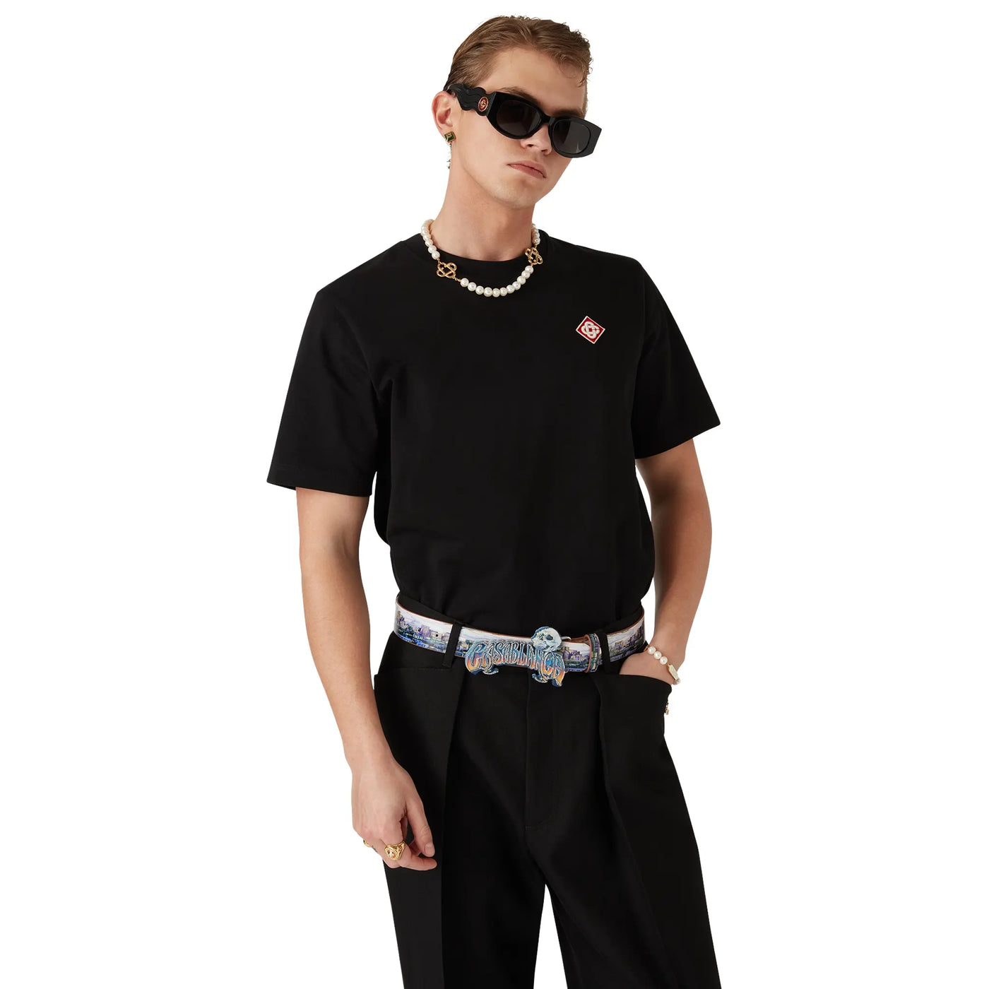 T-Shirt Casablanca Diamond Logo Noir T Shirt — vue 4