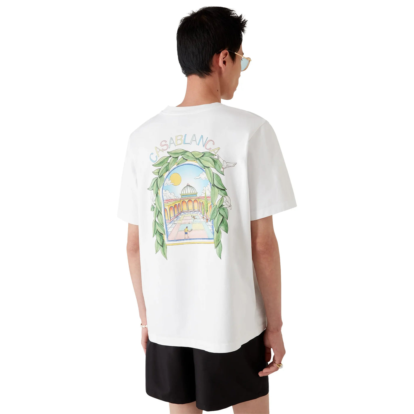 T-Shirt Casablanca L'arche Tennis Club Graphic Blanc T Shirt — vue 3