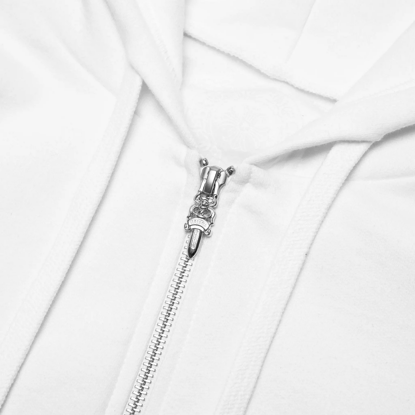 Hoodie Chrome Hearts 1988 Script Logo Blanc Zip-up — vue 3