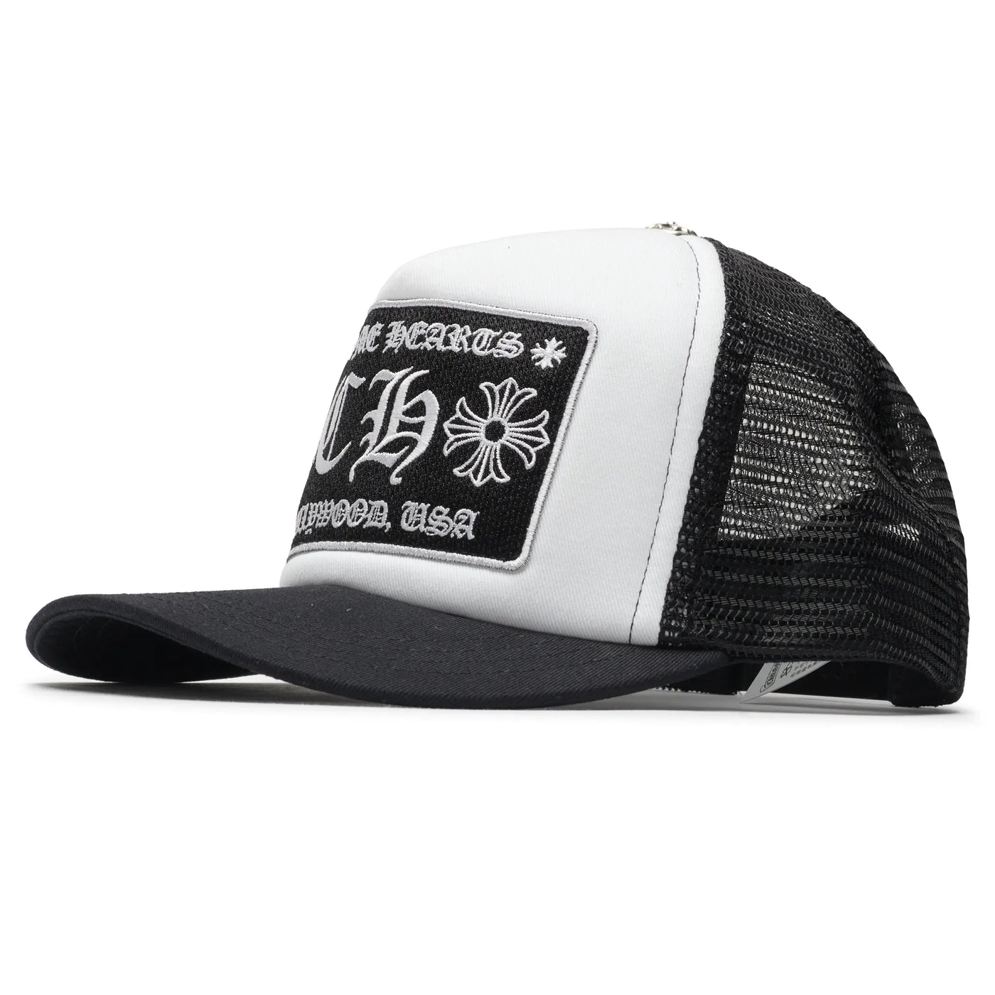 Casquette Chrome Hearts CH Hollywood Blanc Noir Trucker — vue 4